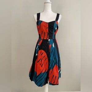ANTHROPOLOGIE FRAGMENTED PIPEVINE DRESS BY‎ MAEVE SZ 4
